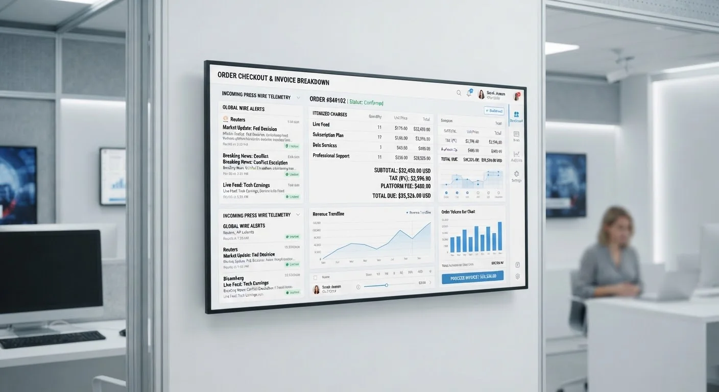 Editors tracking stories on large screens